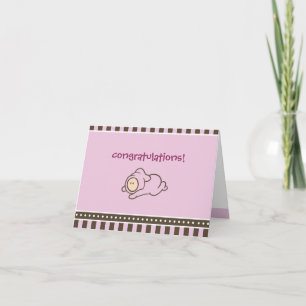 Tarjeta de felicitación para chica de recién nacid