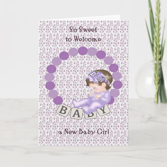Tarjeta de felicitación para Chica de Recién nacid (Anverso)