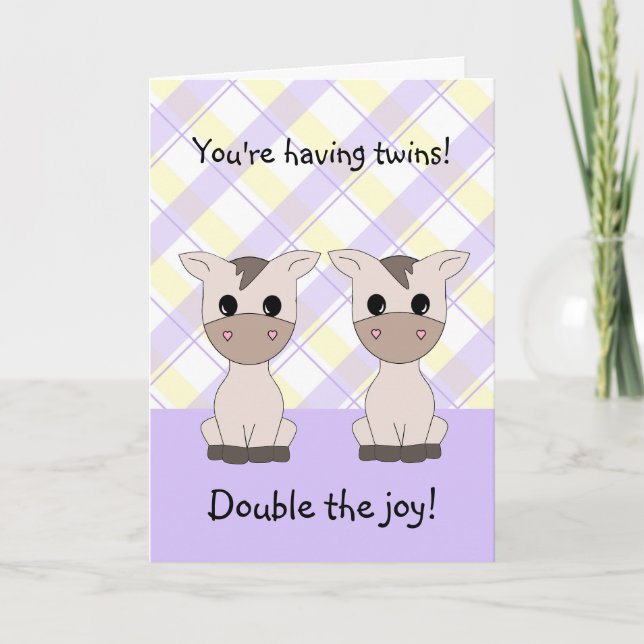 Tarjeta de felicitación para Chicas gemelos (Anverso)