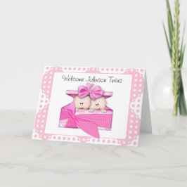 Tarjeta de felicitación para Chicas gemelos person