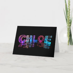 Tarjeta de felicitación para Chloe en las luces 3D