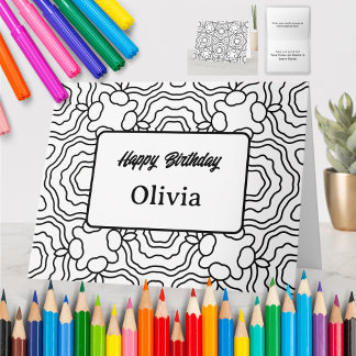 Tarjeta de Felicitación para Colorear Personalizad