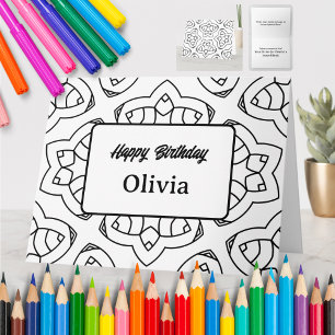 Tarjeta de Felicitación para Colorear Personalizad