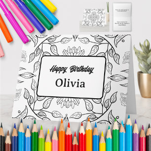 Tarjeta de Felicitación para Colorear Personalizad