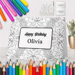 Tarjeta de Felicitación para Colorear Personalizad