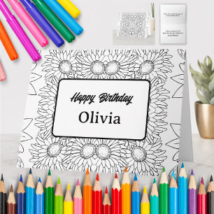 Tarjeta de Felicitación para Colorear Personalizad