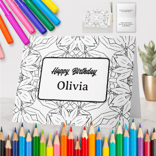 Tarjeta de Felicitación para Colorear Personalizad