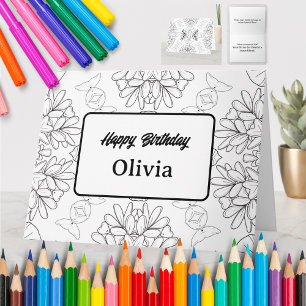 Tarjeta de Felicitación para Colorear Personalizad