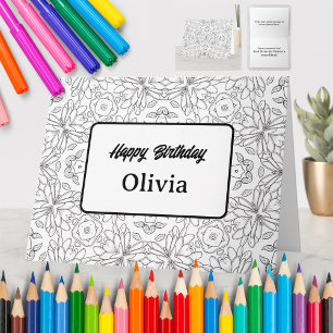 Tarjeta de Felicitación para Colorear Personalizad