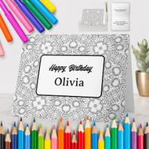 Tarjeta de Felicitación para Colorear Personalizad