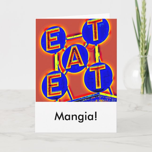 tarjeta de felicitación para comer/mangia (Anverso)