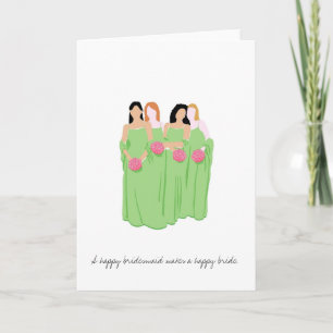 Tarjeta de felicitación para dama de honor