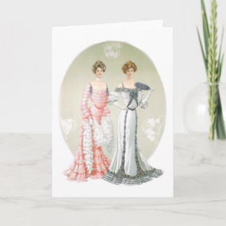 Tarjeta de felicitación para damas victorianas