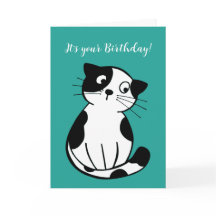 Tarjeta de felicitación para diseño de gato de Tux