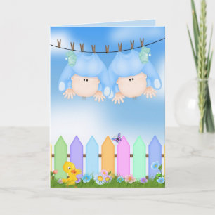 Tarjeta de felicitación para dos chicos