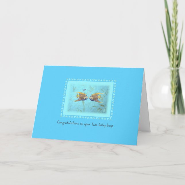 Tarjeta de felicitación para dos niños gemelos ang (Anverso)