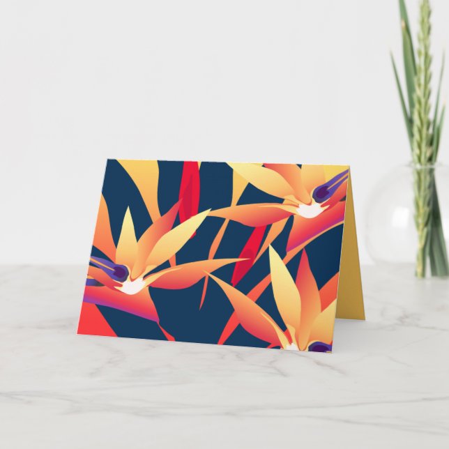 Tarjeta de felicitación para el atardecer tropical (Anverso)