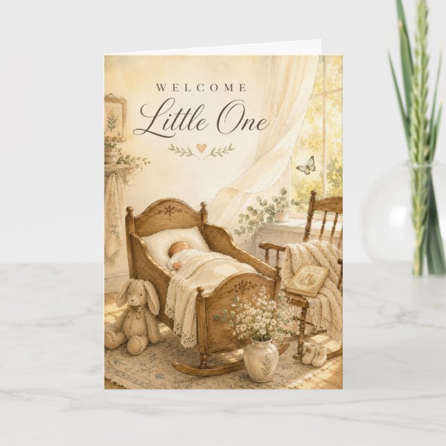 Tarjeta de Felicitación para el Bebé Bienvenido (Anverso)