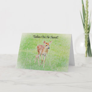 Tarjeta de felicitación para el bebé de venado de