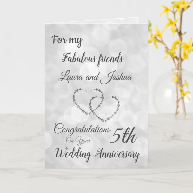 Tarjeta de felicitación para el diseño del 5º aniv (flor amarilla)