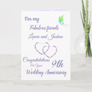 Tarjeta de felicitación para el diseño del 9º Aniv