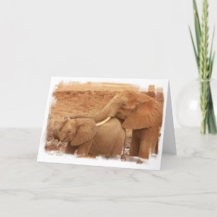 Tarjeta de felicitación para el Elefante Bebé Baño