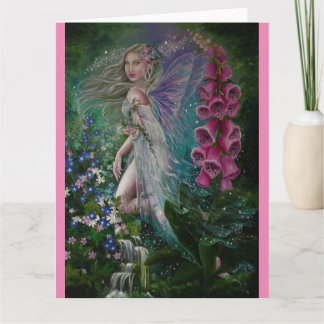 Tarjeta de felicitación para el hada de foxglove d