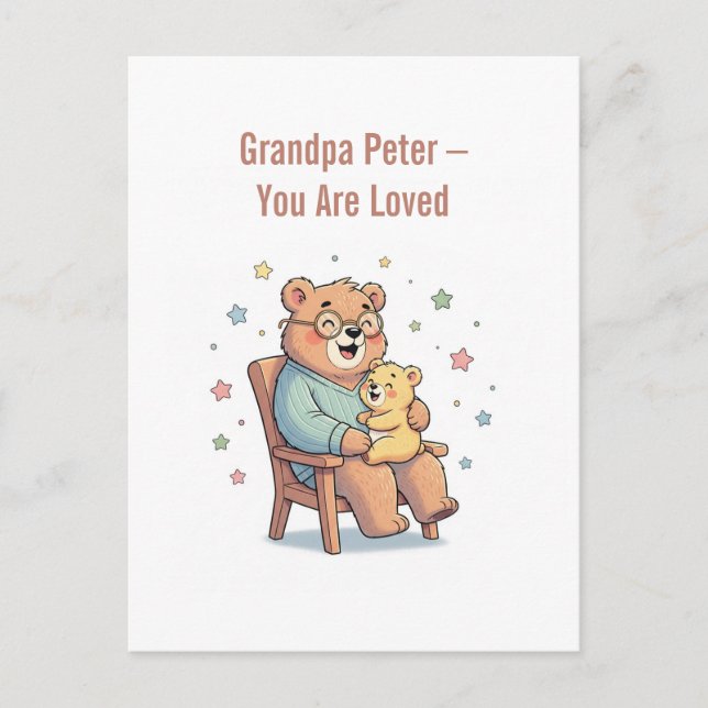 Tarjeta de felicitación para el oso del abuelo (Anverso)