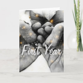 Tarjeta de felicitación para el primer año del beb