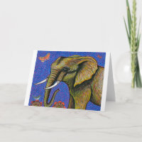 Tarjeta de felicitación para elefantes africanos