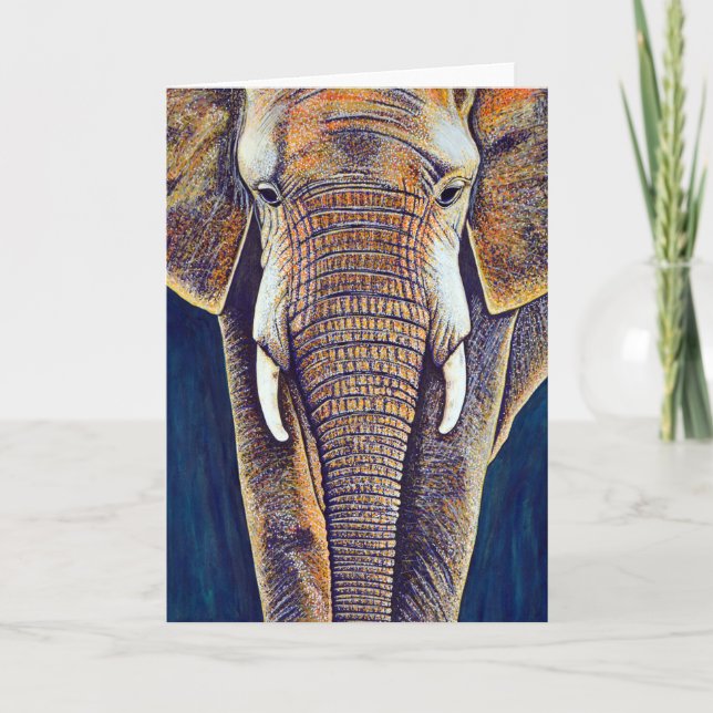 Tarjeta de felicitación para elefantes africanos (Anverso)