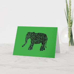 Tarjeta de felicitación para elefantes tribales de