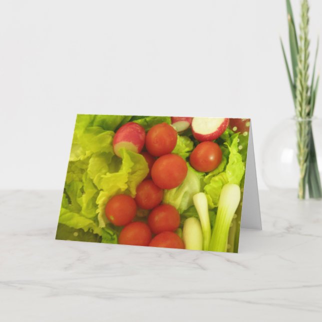 Tarjeta de felicitación para ensaladas de verduras (Anverso)