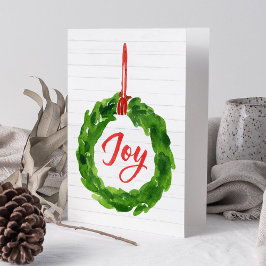 Tarjeta de felicitación para festividades Wreath e