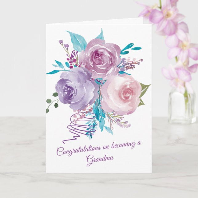 Tarjeta de Felicitación para futura Abuela (Orquídea)