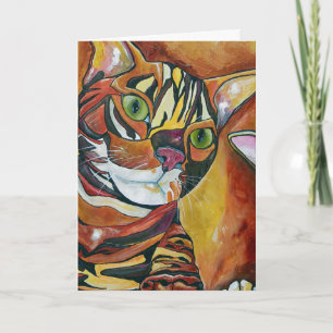 Tarjeta de felicitación para gato bengalí