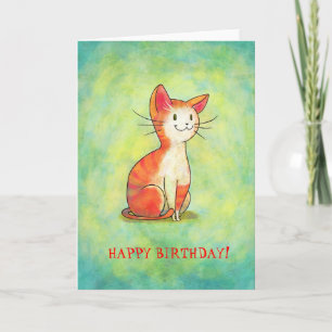 Tarjeta de felicitación para gato del naranja (per