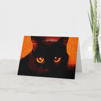 Tarjeta de felicitación para gato negro