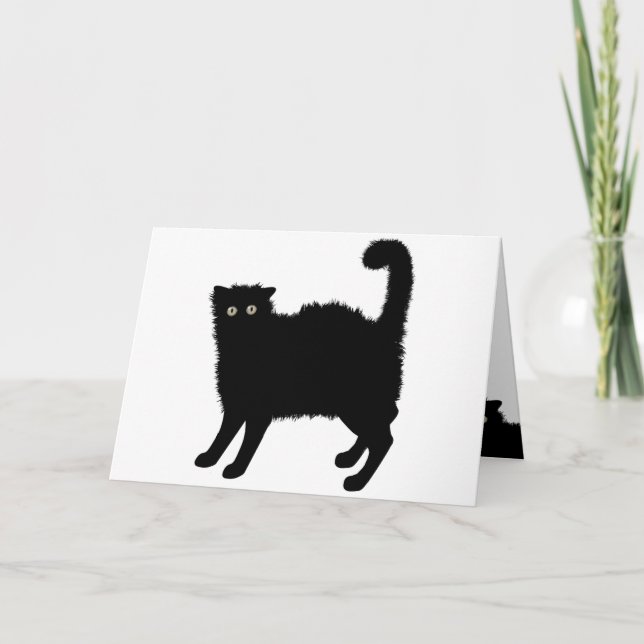Tarjeta de felicitación para gato negro (Anverso)