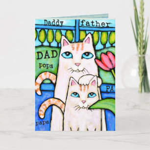 Tarjeta de felicitación para gatos del día del pad