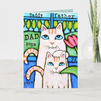 Tarjeta de felicitación para gatos del día del pad