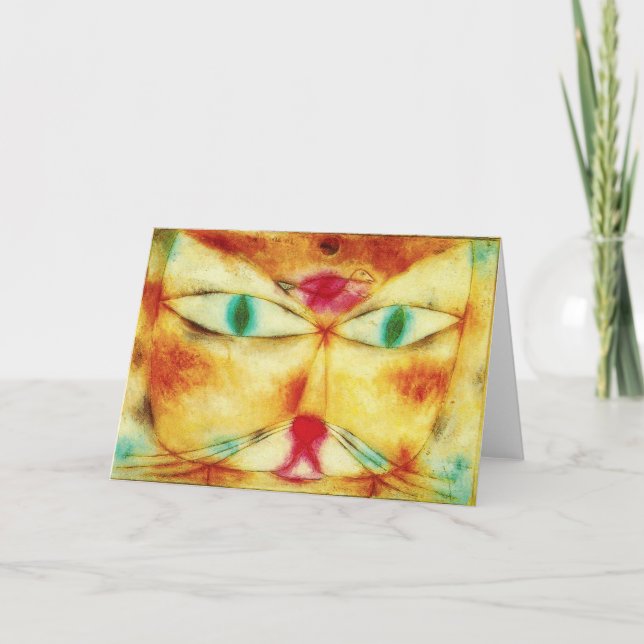 Tarjeta de felicitación para gatos y aves Paul Kle (Anverso)