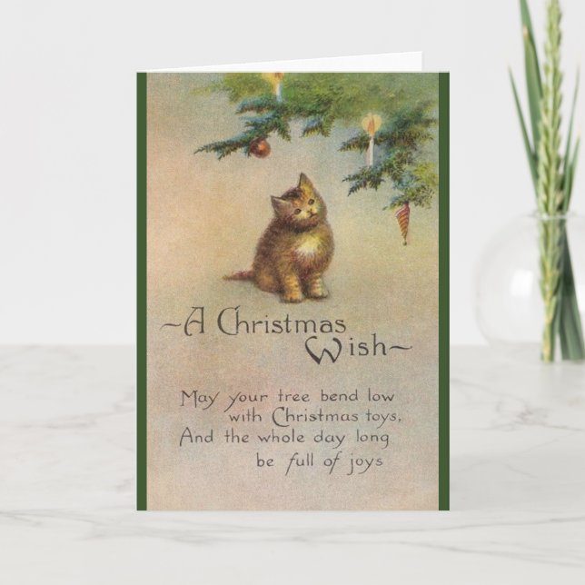 Tarjeta de felicitación para gatos y Navidades de  (Anverso)