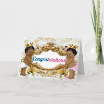 Tarjeta de felicitación para gemelos africanos|Niñ
