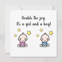 tarjeta de felicitación para gemelos, nueva llegad