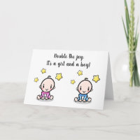 tarjeta de felicitación para gemelos, nueva llegad