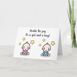 tarjeta de felicitación para gemelos, nueva llegad