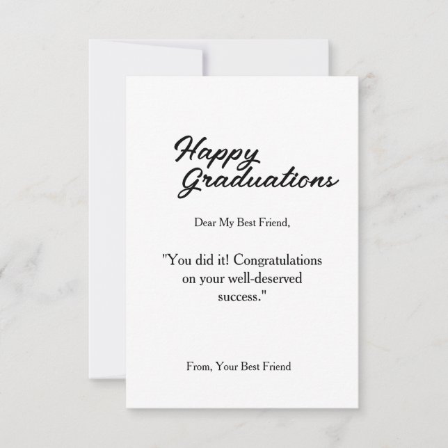 Tarjeta de felicitación para graduación (Anverso)