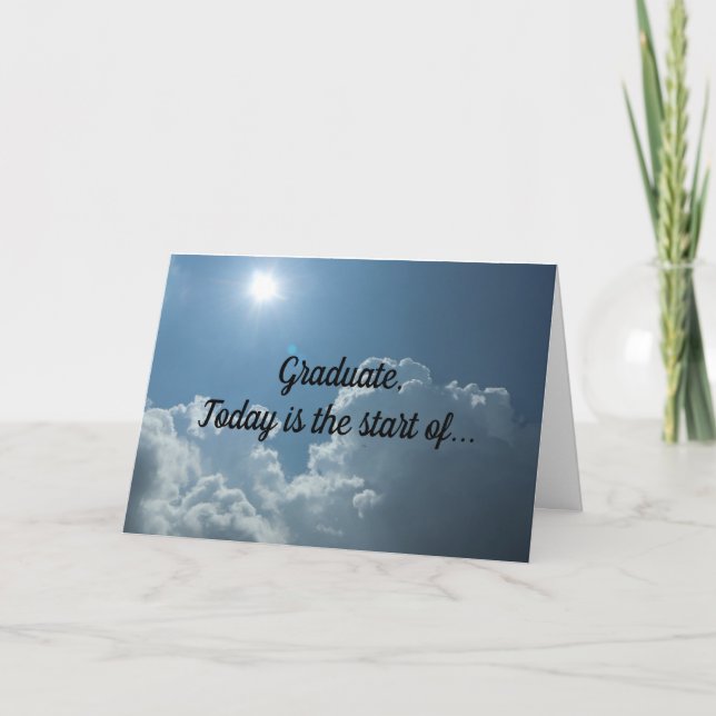 Tarjeta de felicitación para graduación de Sky (Anverso)