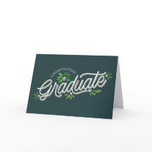 Tarjeta de felicitación para graduación doblada